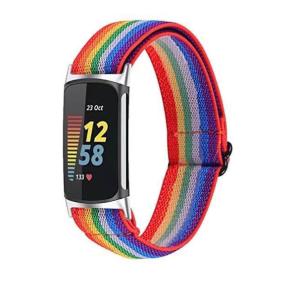 Stretchy Nylon Sport Loop Band Compatible with Fitbit Charge 5 Bands